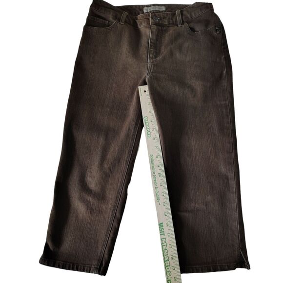 Chico's Platinum Denim Brown Capri Jeans Straight Leg Mid-rise Size S/4 Women's - Picture 7 of 9